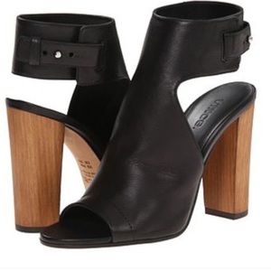 VINCE ADDIE BLACK PEEPTOE BOOTIE with Box